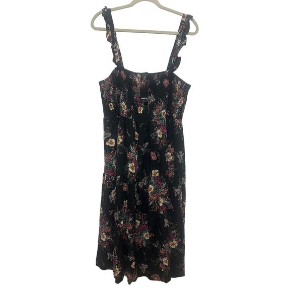 torrid Dresses & Skirts - Torrid Black Floral Smocked Midi Dress Size Torrid 2 Reg. 2X NWT